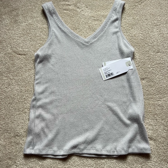 Softies Rib Dream Double V-neck Short Set Gray Women's Size S NWT - Picture 4 of 9